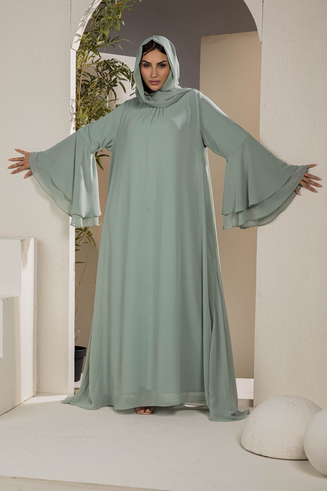 Royal Whisper Chiffon Dress