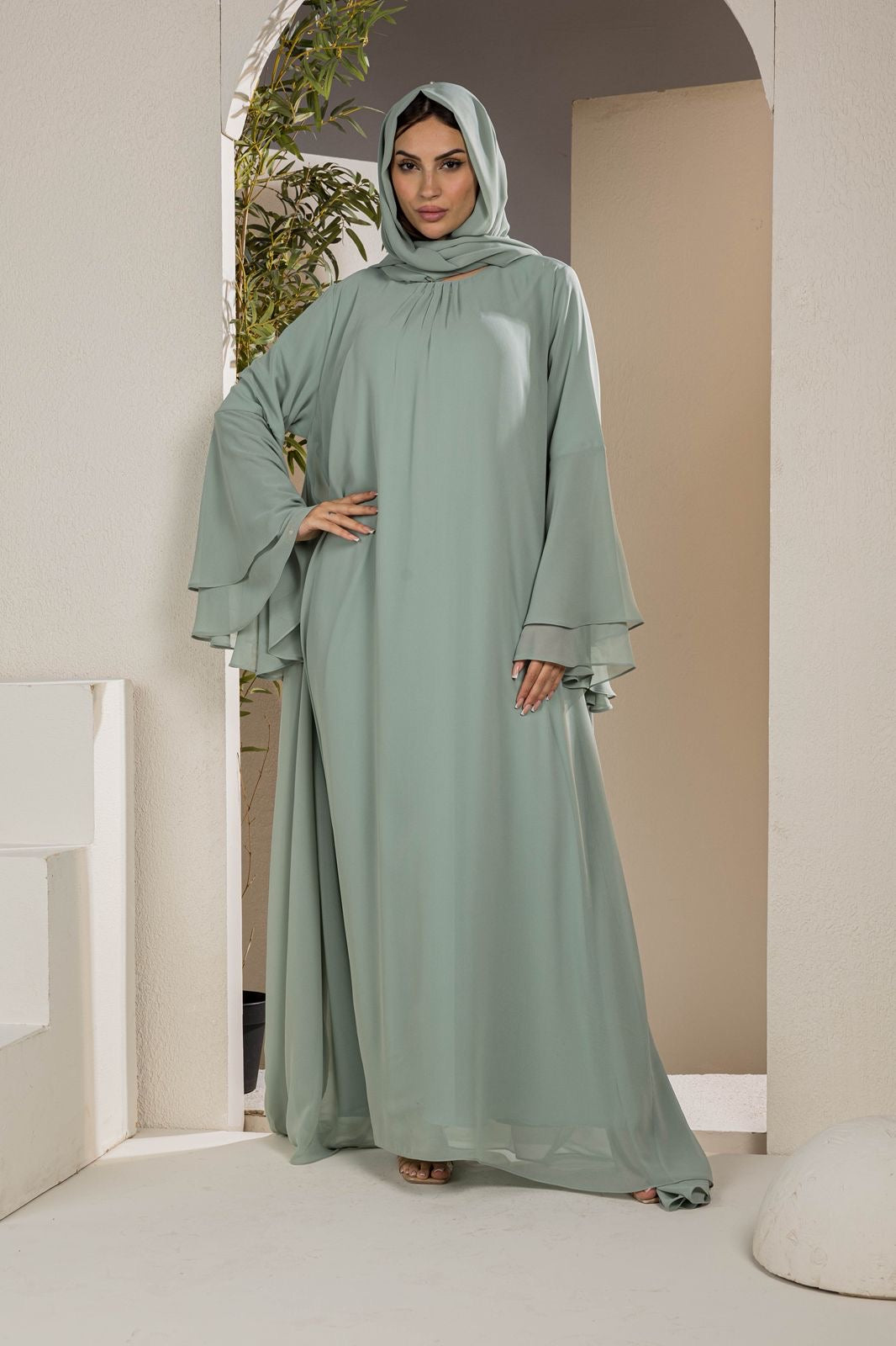 Royal Whisper Chiffon Dress